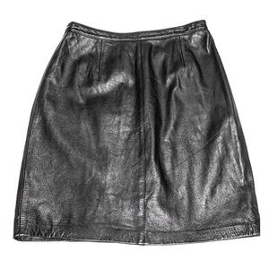 Spiegel Black 100% Leather Skirt Sz 10